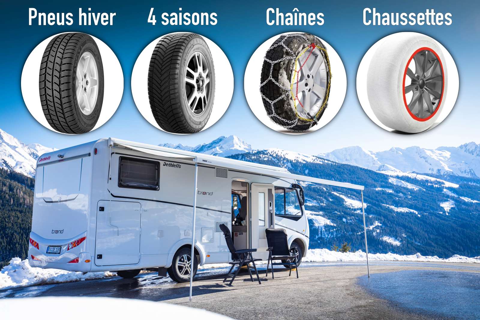 Notre sélection de pneus hiver et chaînes pour camping-cars